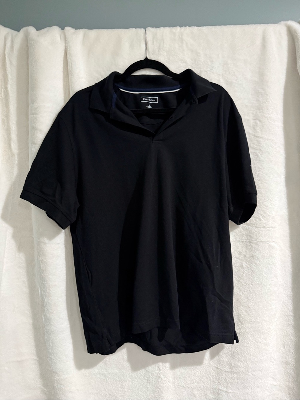 Club Room Black Short-Sleeve Polo Shirt